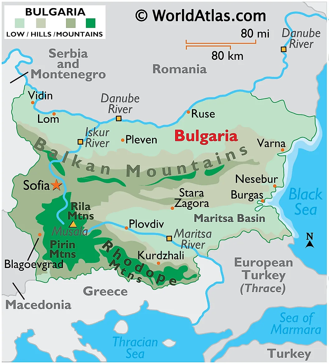 Map of Bulgaria Trip