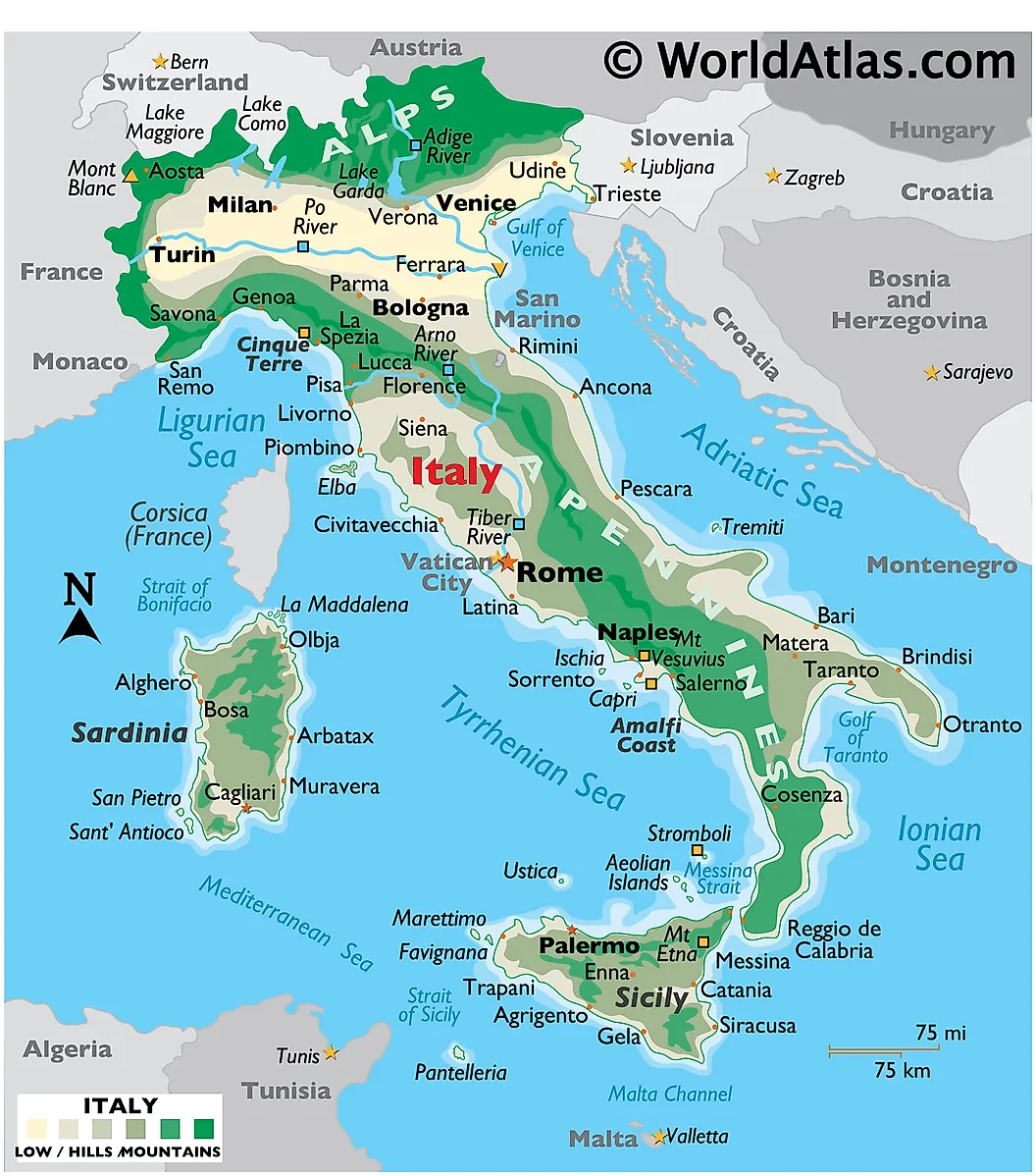 Map of Italy Trip